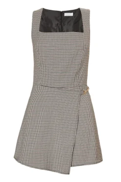 Quiz Brown Checked Playsuit