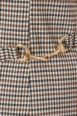 Quiz Brown Checked Waistcoat Hot