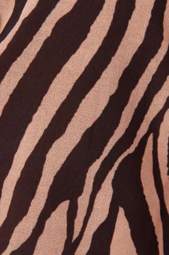 Quiz Brown Chiffon Tiger Print Top Hot