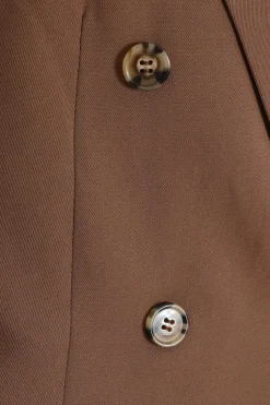 Quiz Cropped Tailored Blazer Brown Hot