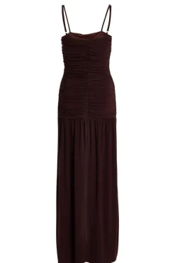 Quiz Brown Drop Waist Maxi Dress Outlet
