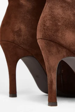 Quiz Brown Faux Suede Heeled Boots