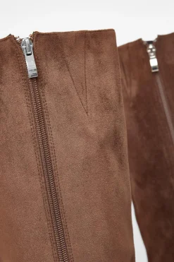 Quiz Brown Faux Suede Heeled Boots Best