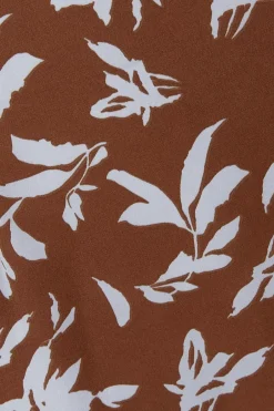 Quiz Brown Floral Midaxi Dress Clearance