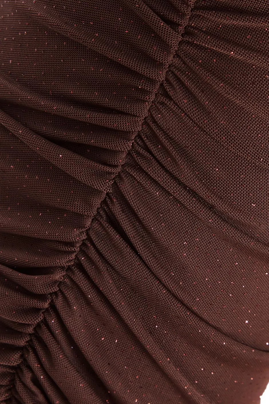 Quiz Brown Glitter Mesh Midaxi Dress Outlet