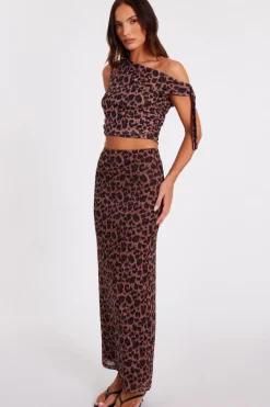 Quiz Brown Leopard Print Crop Top New