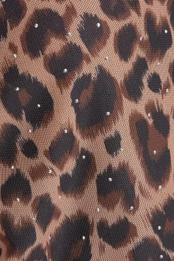 Quiz Brown Leopard Print Crop Top New