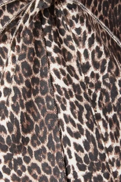 Quiz Brown Leopard Print Denim Waistcoat Clearance