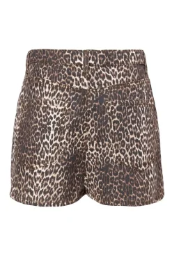 Quiz Brown Leopard Print Denim Shorts