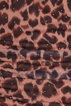 Quiz Brown Leopard Print Maxi Skirt New