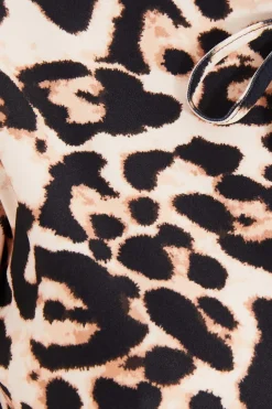 Quiz Brown Leopard Print Tie Top Best