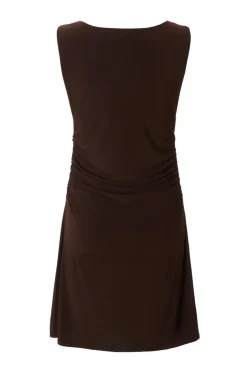 Quiz Brown Mesh Cowl Neck Mini Dress Online