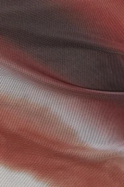 Quiz Brown Mesh Ombre Crop Top Outlet