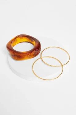 Quiz Brown Resin Bangle Set Sale