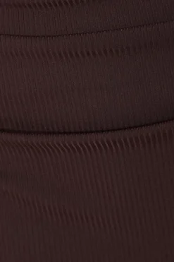 Quiz Ribbed Midaxi Dress Brown Clearance