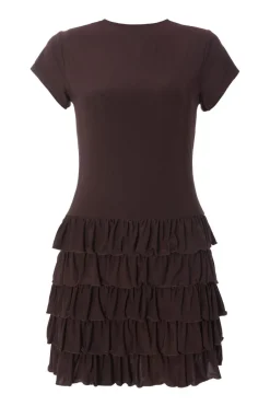 Quiz Brown Ruffle Skort Playsuit New