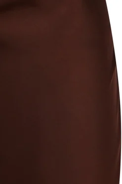 Quiz Satin One Shoulder Midaxi Dress Brown Outlet