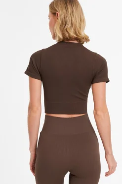 Quiz Seamless Crop Top Brown New