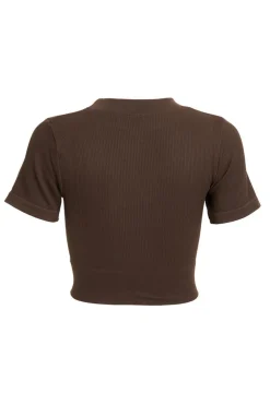 Quiz Seamless Crop Top Brown New