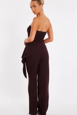 Quiz Brown Textured Bandeau Top Best