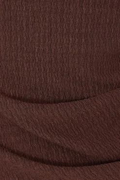 Quiz Brown Textured Bandeau Top Best