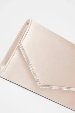 Quiz Champagne Diamante Envelope Clutch Sale