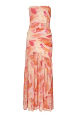 Quiz Coral Mesh Floral Midaxi Dress Best