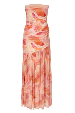Quiz Coral Mesh Floral Midaxi Dress Best