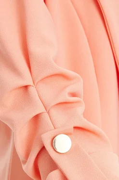 Quiz Coral Ruched Sleeve Blazer Best