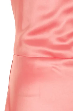 Quiz Satin Cross Back Maxi Dress Coral Discount