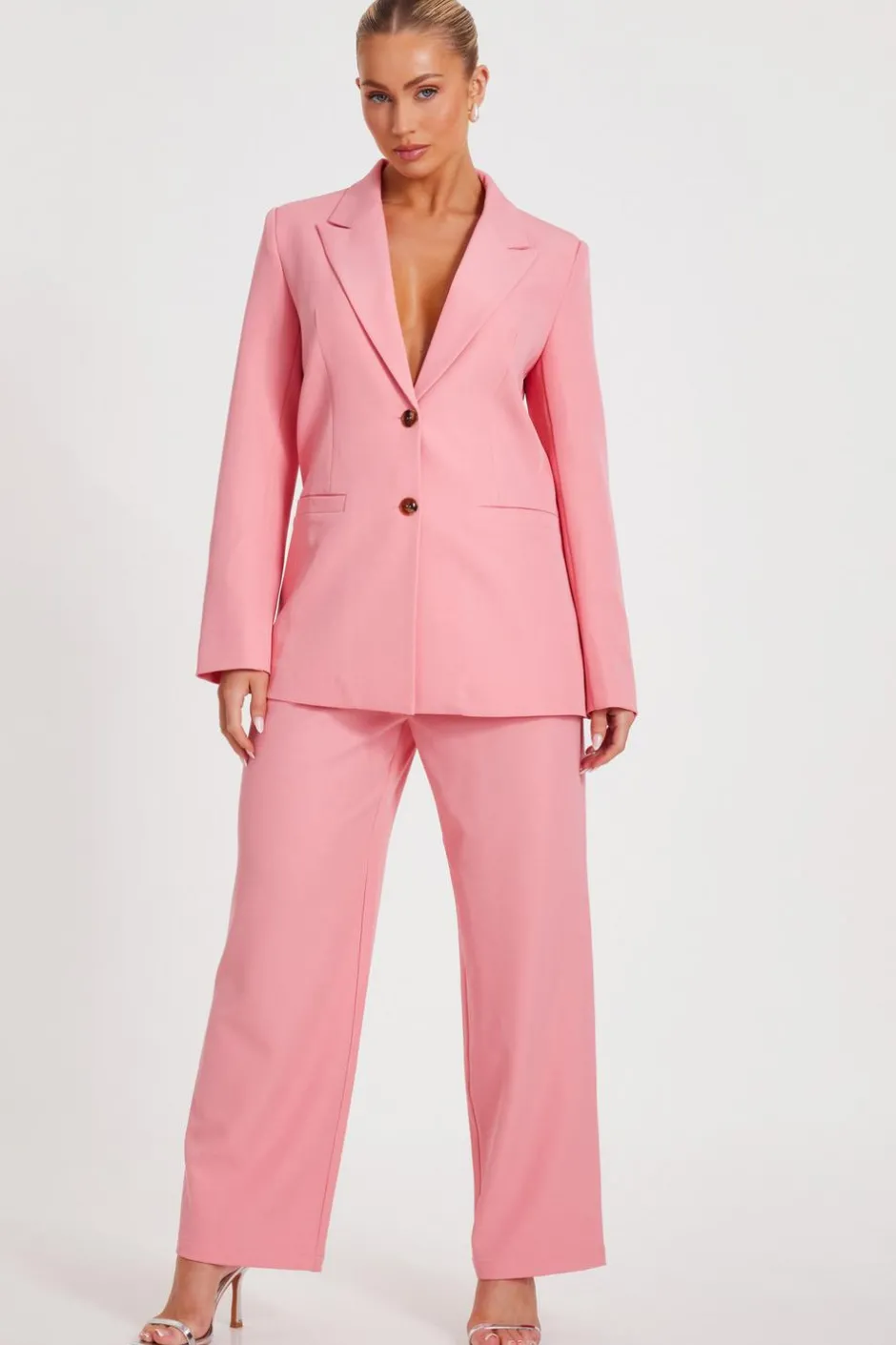 Quiz Coral Wide Leg Tailored Trousers Hot