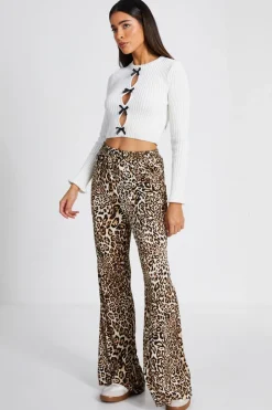 Quiz Cream Bow Front Cropped Jumper Discount