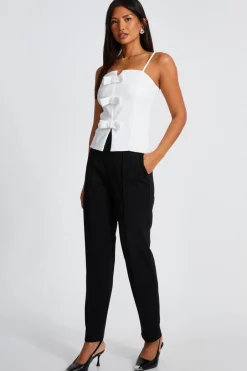 Quiz Bow Front Strappy Top Cream Best