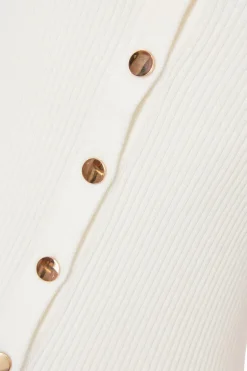 Quiz Cream Button Front Top Clearance