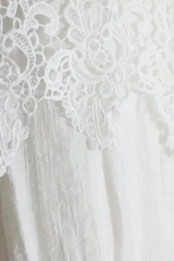 Quiz Crochet Bardot Top Cream Clearance
