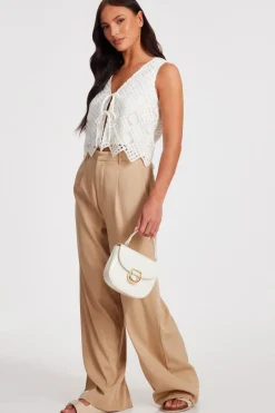 Quiz Crochet Waistcoat Cream Best