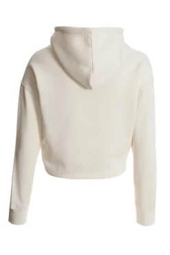 Quiz Cropped Corset Hoodie Cream