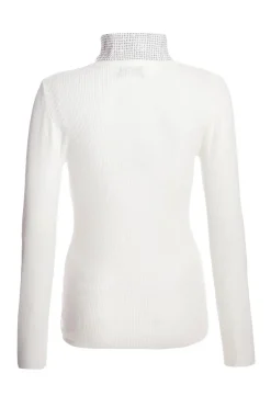 Quiz Diamante Turtle Neck Jumper Cream New