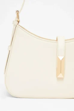 Quiz Faux Leather Shoulder Bag Cream