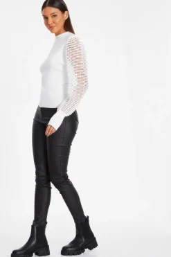 Quiz High Neck Jumper Cream Online