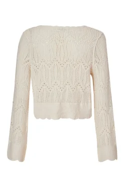 Quiz Knit Cropped Cardigan Cream Outlet