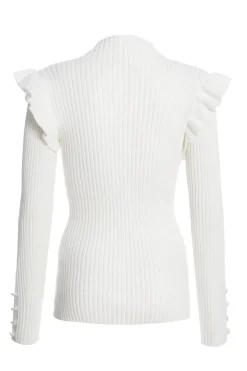 Quiz Cream Knit Frill Jumper