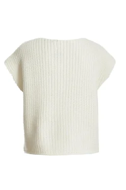 Quiz Knit Sleeveless Cardigan Cream
