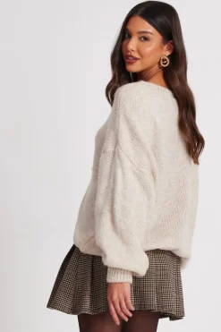 Quiz Cream Knitted Tie Front Cardigan New