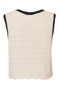 Quiz Cream Light Knit Waistcoat