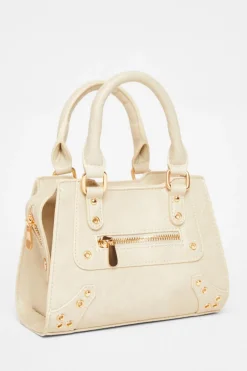 Quiz Cream Mini Top Handle Bag Clearance