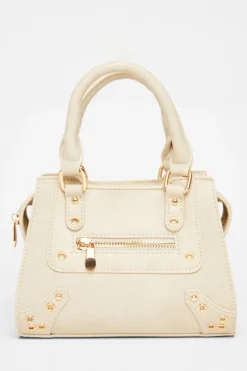 Quiz Cream Mini Top Handle Bag Clearance