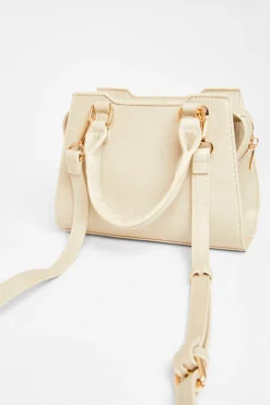 Quiz Cream Mini Top Handle Bag Clearance