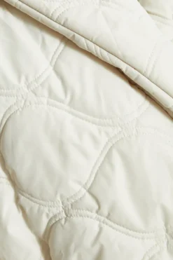 Quiz Quilted Long Line Coat Cream Best