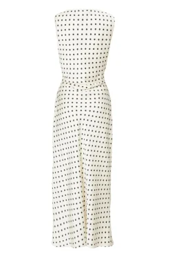 Quiz Cream Satin Polka Dot Midaxi Dress Sale